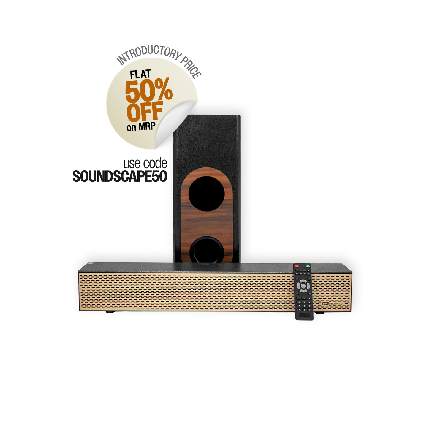 Soundscape Wooden Soundbar with Subwoofer